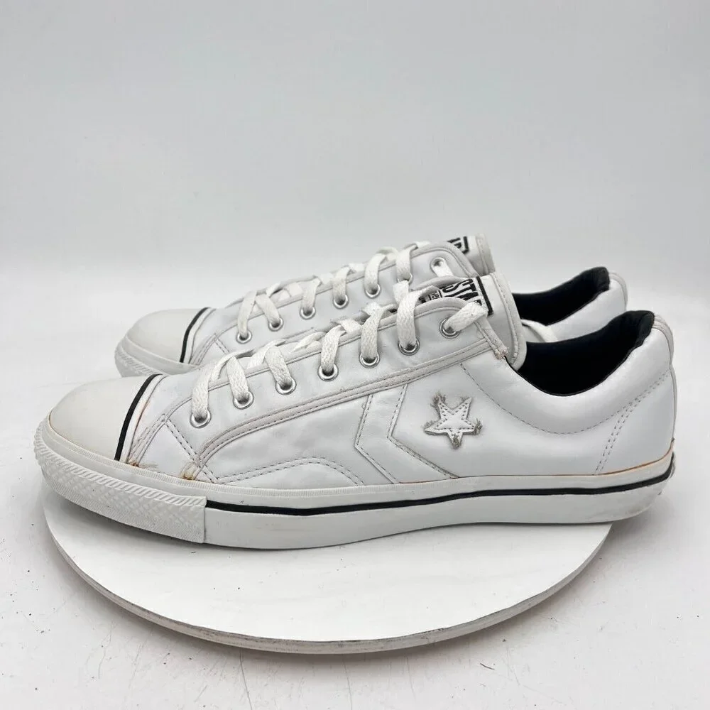 Converse All Star Player 75 OX Low Top Men Size 13 113797 White Leather Sneaker